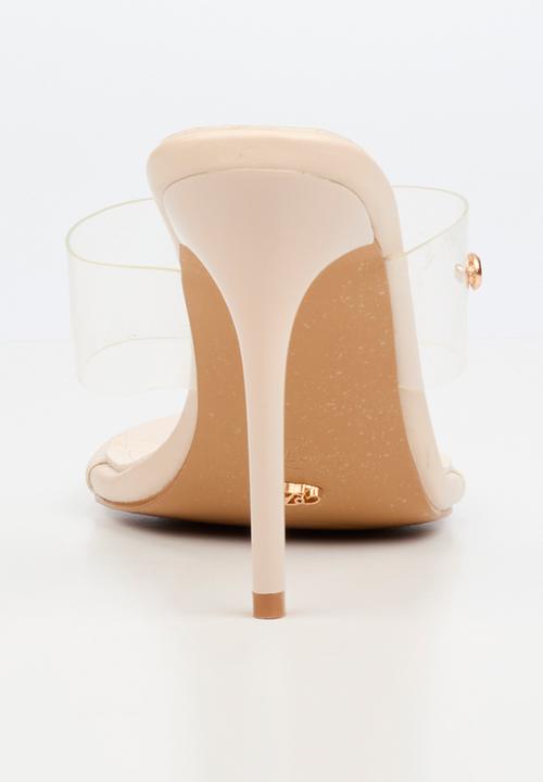 Miss Black - Nelly 9 vinyl strap heel - neutral