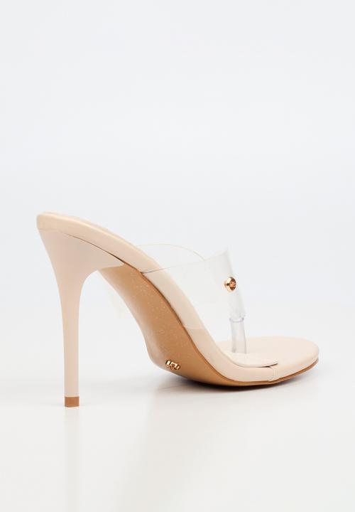 Miss Black - Nelly 9 vinyl strap heel - neutral