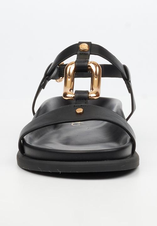 Miss Black - Polpetta 4 gold trim sandal - black