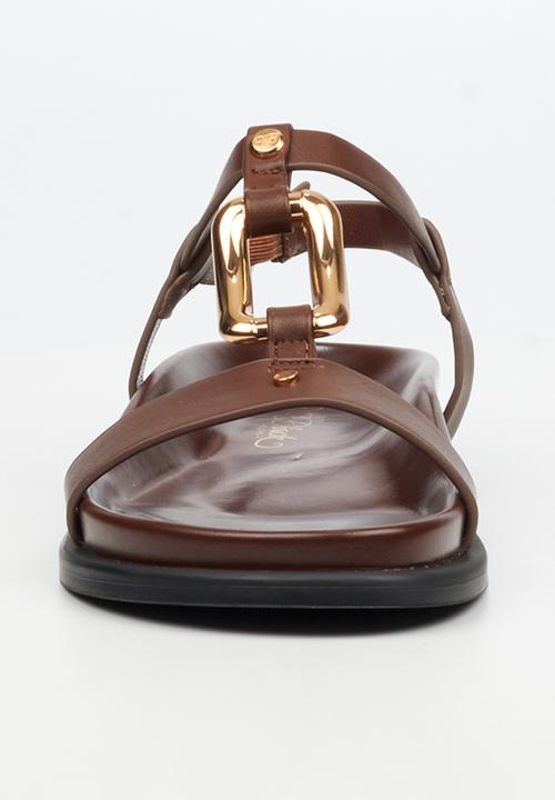 Miss Black - Polpetta 4 gold trim sandal - chocolate