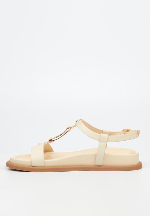 Miss Black - Polpetta 4 gold trim sandal - neutral