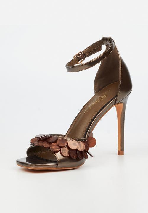 Miss Black - Tayla 1 shell ankle-strap heel - bronze