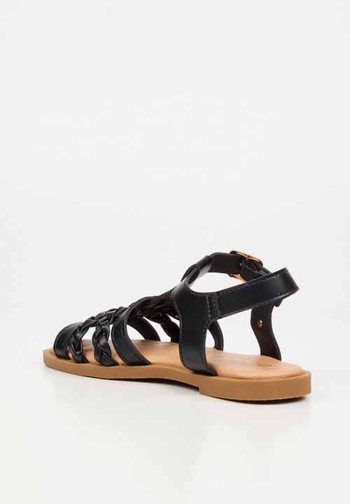 Flutterby - Lillie 3 girls sandal - black