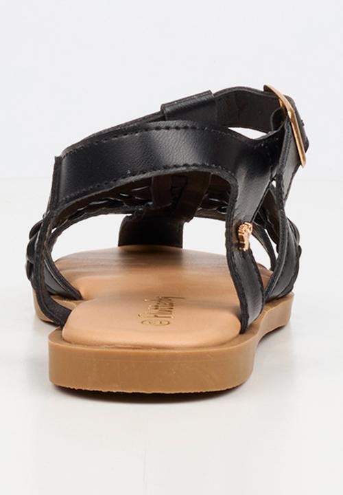 Flutterby - Lillie 3 girls sandal - black