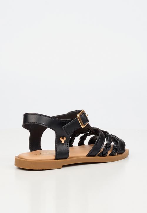 Flutterby - Lillie 3 girls sandal - black