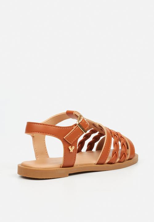 Flutterby - Lillie 3 girls sandal - tan