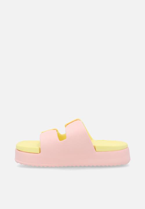 Pop Candy - Colour block platform slides - pink/multi