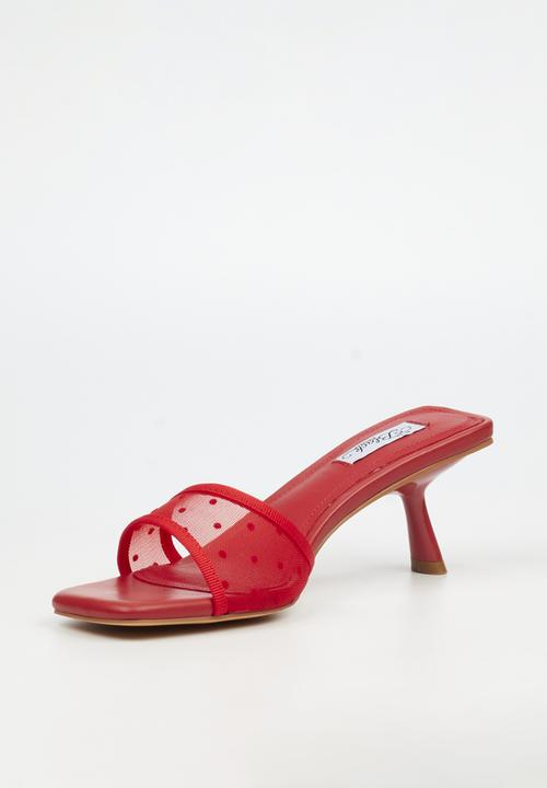 Miss Black - Serita 2 polka-dot mesh heel - red