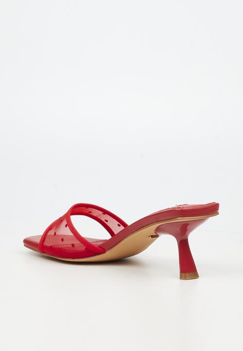 Miss Black - Serita 2 polka-dot mesh heel - red