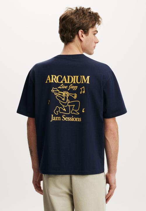 Cotton On - Everyday Fit Graphic T-shirt - Vintage Navy/Live Jazz