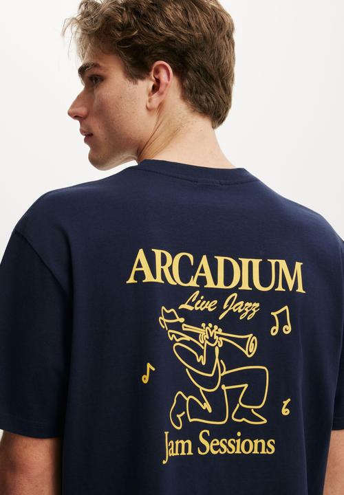 Cotton On - Everyday Fit Graphic T-shirt - Vintage Navy/Live Jazz