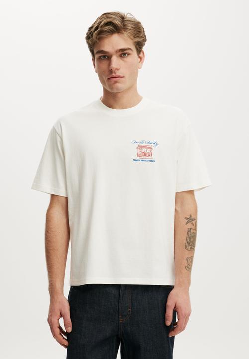 Cotton On - Everyday Fit Graphic T-shirt - Vintage White/Fresh Daily