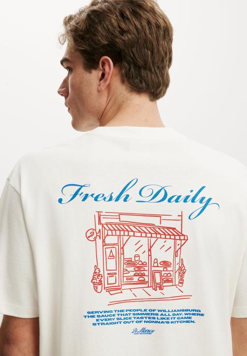 Cotton On - Everyday Fit Graphic T-shirt - Vintage White/Fresh Daily
