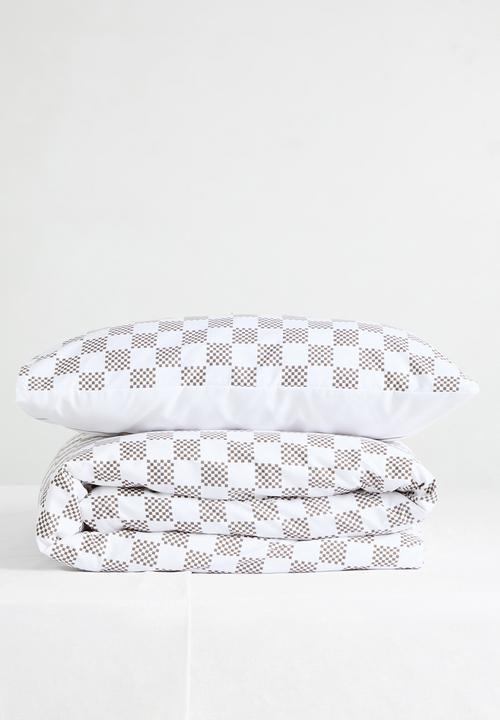 Sixth Floor - Distressed Check Super Soft Kids Duvet Set - Neutral