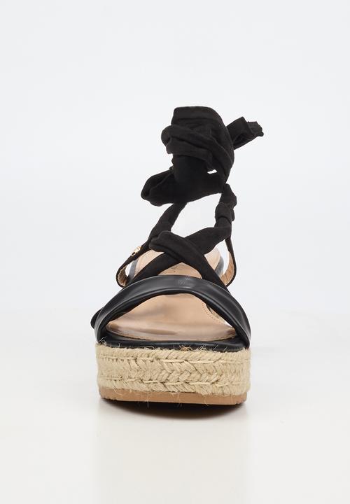 Miss Black - Steffi 14 strappy wedge - black