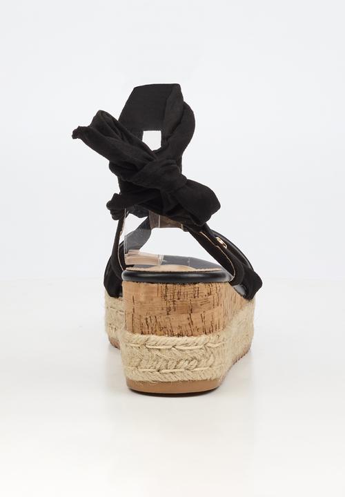 Miss Black - Steffi 14 strappy wedge - black
