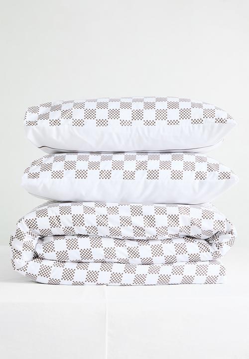 Sixth Floor - Distressed Check Super Soft Duvet Set - Neutral