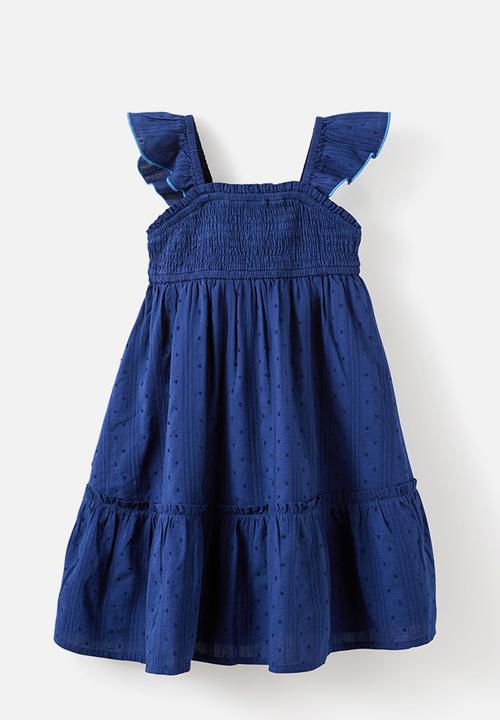 Cotton On - Gigi Flutter Sleeve Dress - Denim Navy