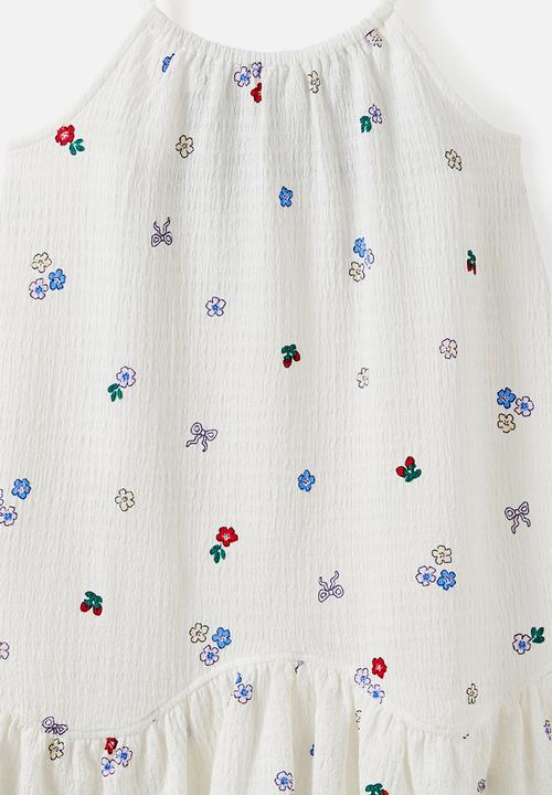 Cotton On - Hazel Scalloped Sleeveless Dress - Vanilla/Multi Ditsy Floral