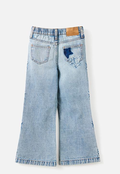 Cotton On - Bootleg Denim Jean - Airlie Light Blue/Stars