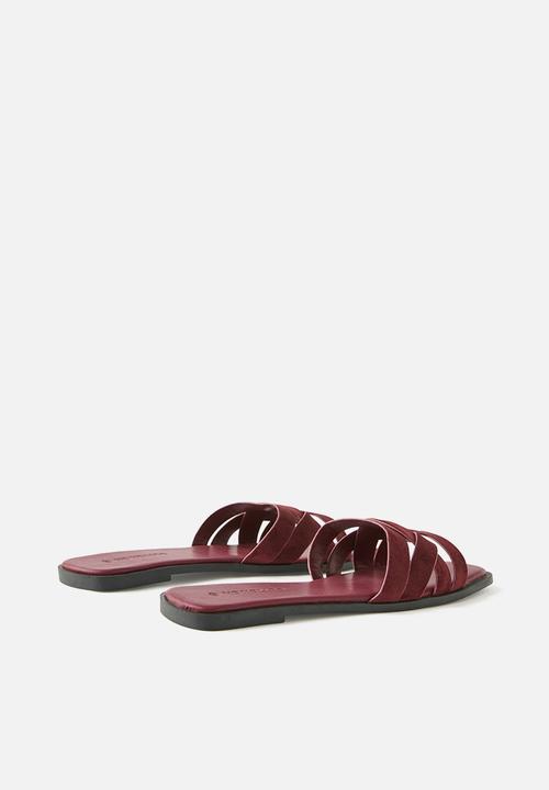 Cotton On - Bella slide - burgundy faux suede