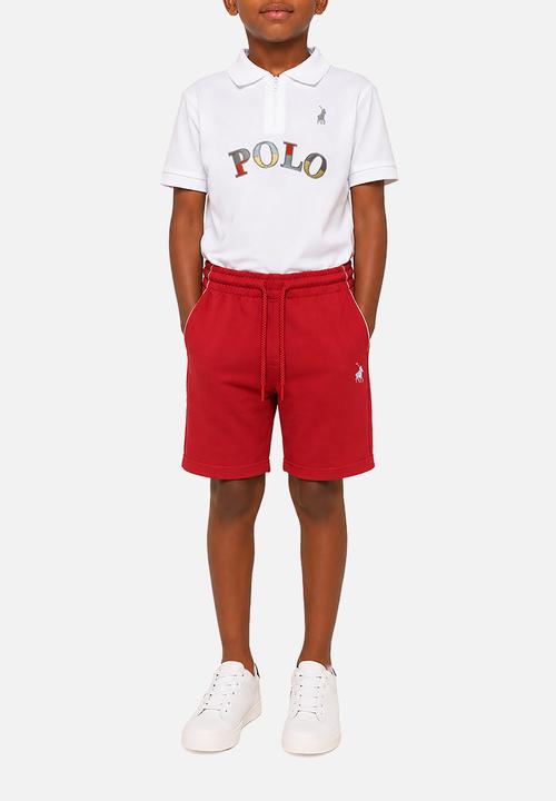 POLO - Boys Jayden Piping Short - Dark Red
