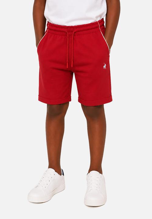 POLO - Boys Jayden Piping Short - Dark Red