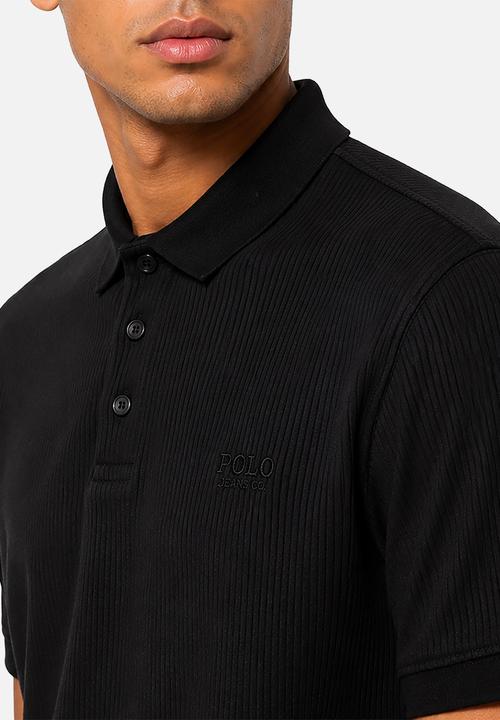 POLO - Mens pjc ss applique logo golfer - black