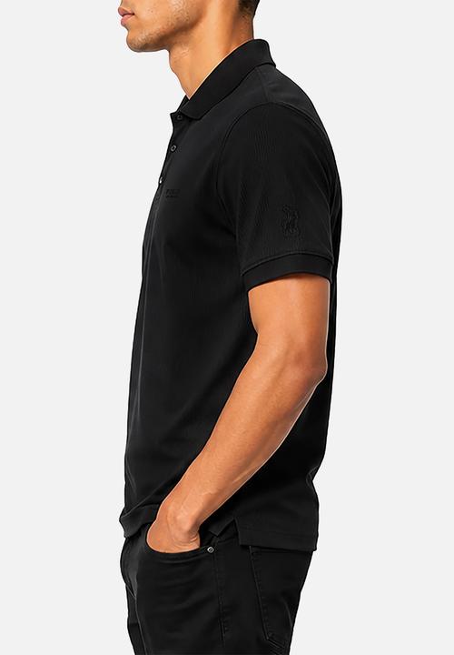 POLO - Mens pjc ss applique logo golfer - black