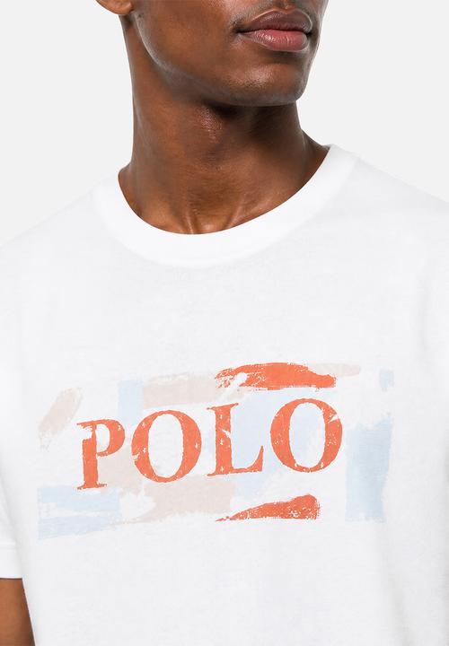 POLO - Mens abstract logo ss tee - white