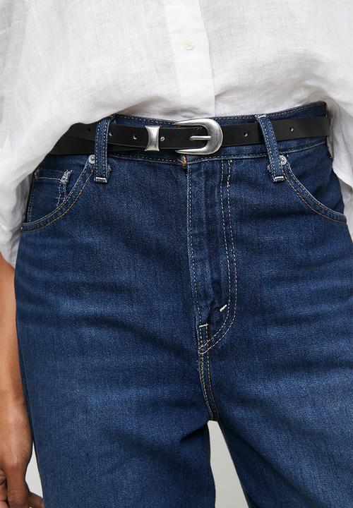 Tessa Design - Liana Classic Slim Belt With Silver Buckle - Black