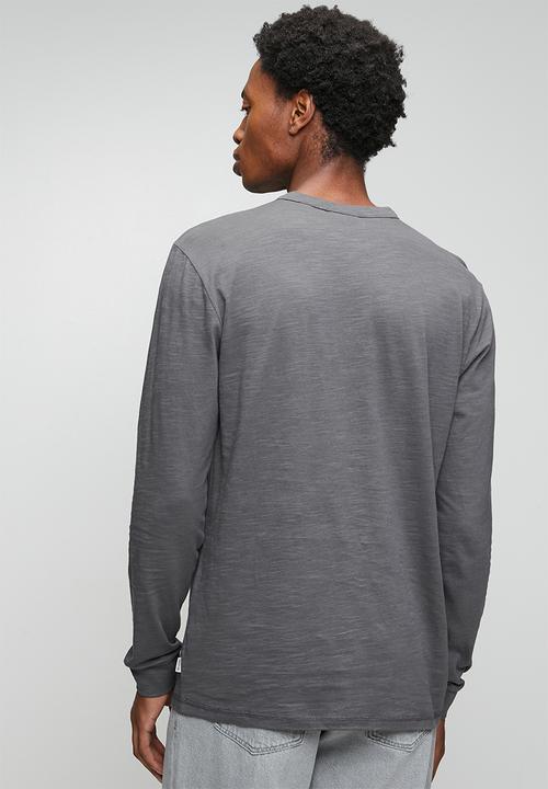 Only & Sons - Benne Henley Reg Ls Tee Vd - Grey Pinstripe