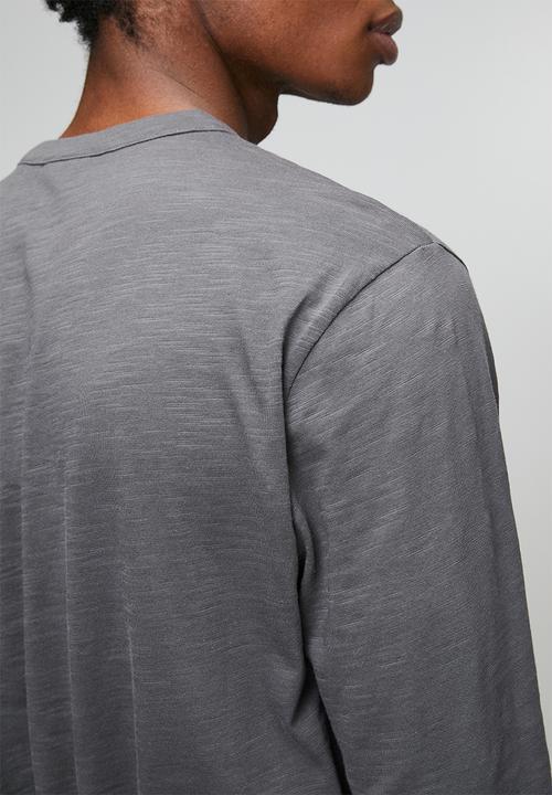 Only & Sons - Benne Henley Reg Ls Tee Vd - Grey Pinstripe