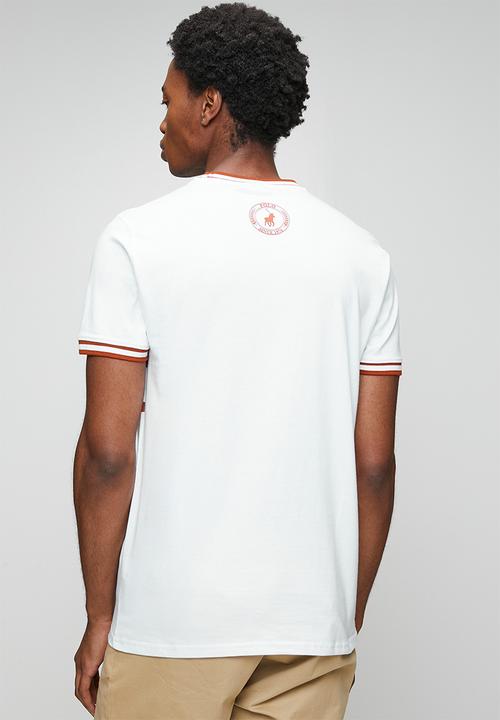 POLO - Mens Sport Short Sleeve Ribbed Tee - White