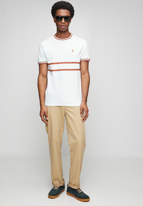 POLO - Mens Sport Short Sleeve Ribbed Tee - White