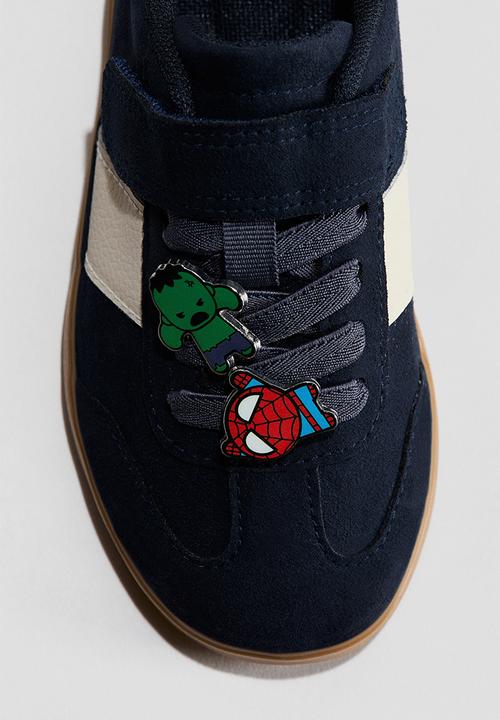H&M - Appliquéd trainers - navy blue/marvel comics