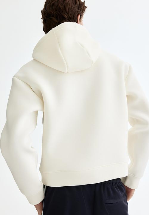 H&M - Loose fit scuba zip-through hoodie - cream