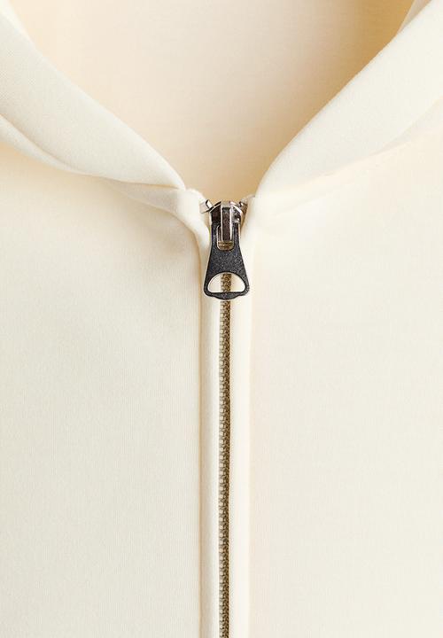 H&M - Loose fit scuba zip-through hoodie - cream