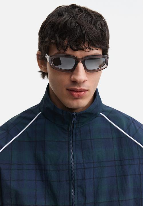 H&M - Nylon track jacket - dark blue/checked