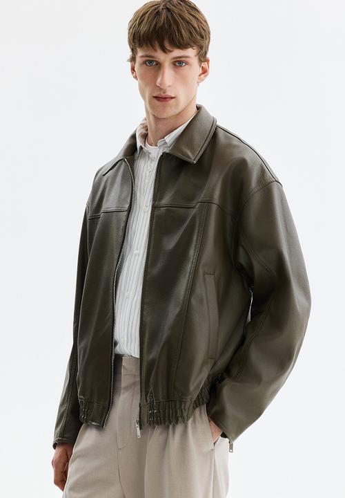 H&M - Coated jacket - khaki green