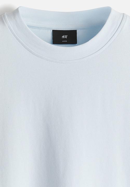H&M - Loose fit boxy-style T-shirt - light blue