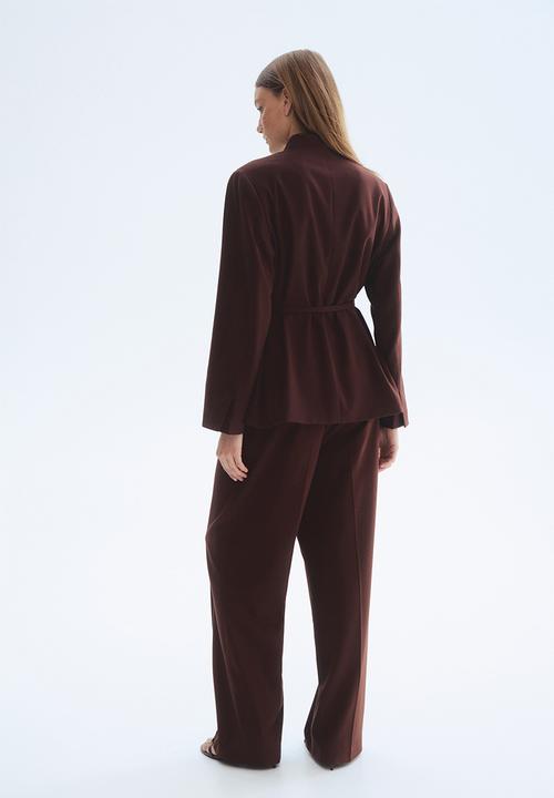 H&M - Oversized belted blazer - dark brown