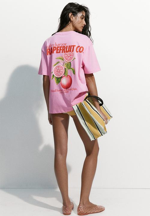 H&M - Oversized t-shirt - pink/grapefruit