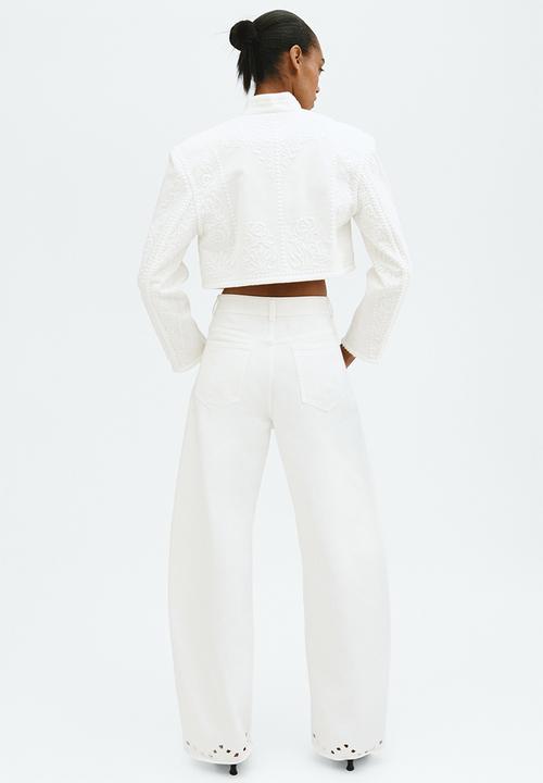 H&M - Broderie anglaise jeans - white