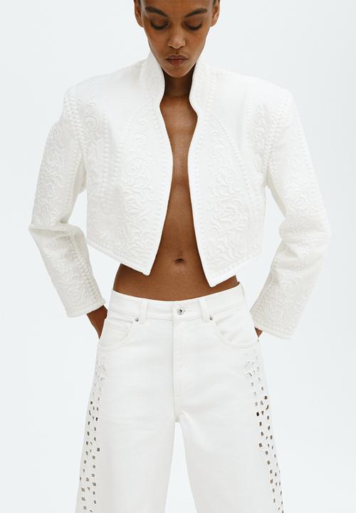 H&M - Broderie anglaise jeans - white