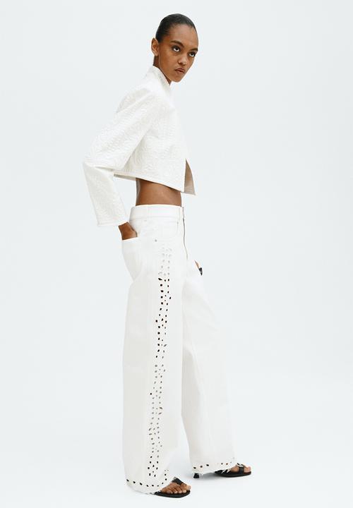 H&M - Broderie anglaise jeans - white