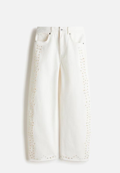 H&M - Broderie anglaise jeans - white
