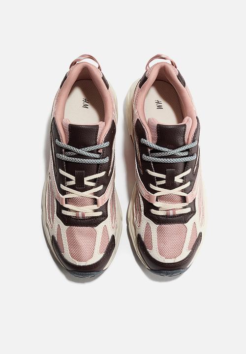 H&M - Chunky trainers - light pink/dark brown/white