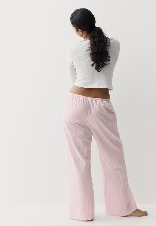 H&M - Cotton pyjama bottoms - light pink/striped