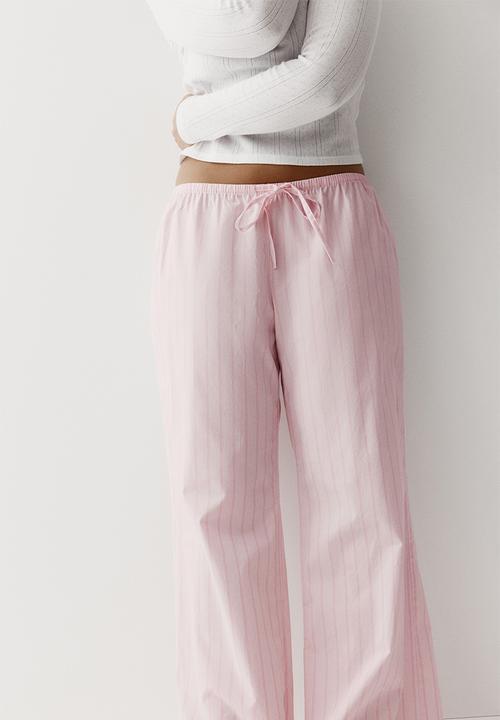 H&M - Cotton pyjama bottoms - light pink/striped